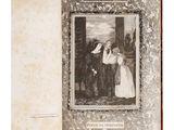 an old book with a picture of a man and a woman