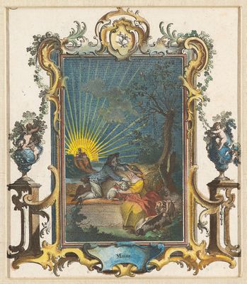an image of a picture of a painting of a man and woman in a park