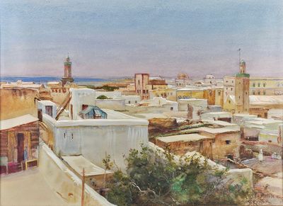 Bruno RICHTER (1872-?) Vue de Casablanca.