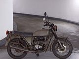a motorcycle that is parked in a parking garage