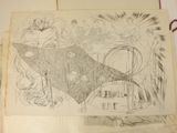 a drawing on a piece of paper that is on a table