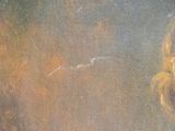a picture of a painting of a woman with a flower in her hair