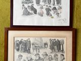 deux tableaux encadrés sur le mur d'une pièce