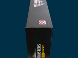 a black box with a sticker on the side of it