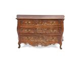 an image of a wooden chest of drawers on a white background