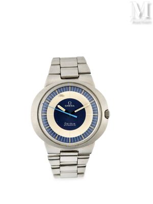 gros plan d'une montre-bracelet avec un cadran bleu