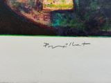 une image représentant une peinture d'une part de gâteau dans une assiette