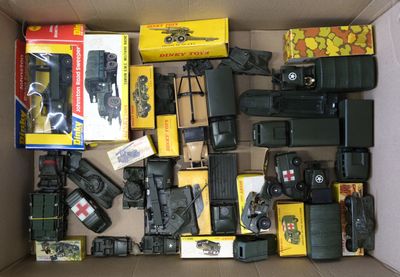 a box full of toy trains and other toys in it