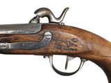 a close up of a gun on a white background with a white background