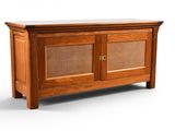 une image représentant une armoire en bois avec une porte et des tiroirs