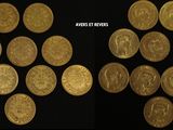 two images of a bunch of gold coins sitting on top of each other
