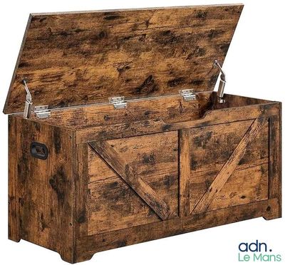 an image of a wooden chest with a sliding door on it
