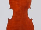 an old violin with a wooden back and a long neck