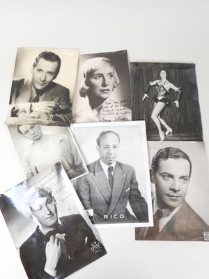 several old black and white photographs of men and women