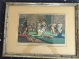 framed picture of a painting of a group of people in a room