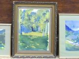 three paintings on the table next to each other