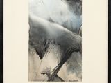 tableau représentant un requin dans un cadre noir sur fond blanc
