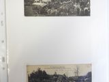 two black and white photos of a horse drawn carriage and a horse drawn carriage