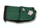 an image of a green and black bag with a tag on it