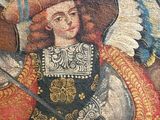 an image of a painting of an angel holding a sword and a shield