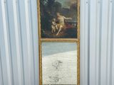 an image of a mirror with a painting on it in front of a building