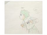 drawing of a man with green hair and a baseball uniform