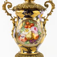 Grande lampe de table à motifs floraux, de style Sèvres, en … (photo 6)