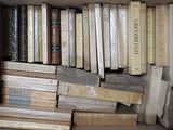 a box full of books sitting on a table