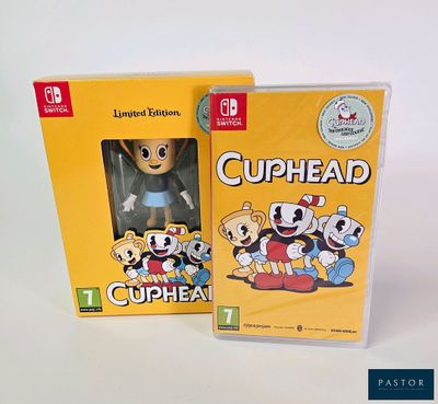 packaging for the nintendo cuphead figure and the box for the nintendo cuphead figure