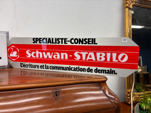 Enseigne lumineuse double faces « Schan-stabilo » (ne s’allume pa...