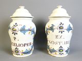 paire de vases bleus et blancs à motifs floraux