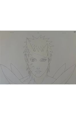 drawing of a man with a sword in his hand on a paper