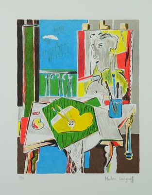 Morten LANGHOFF (né en 1961). L'atelier. Lithographie. Signé…