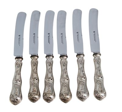 6 couteaux J.A. HENCKELS SOLINGEN ZWILLINGSWERK EN ARGENT, P…
