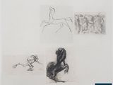 croquis d'une femme et d'un cheval réalisés par un homme à cheval
