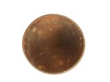 a brown bowl on a white surface with a white background