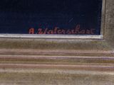 an image of a close up of a painting on a wall