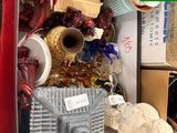 a box full of assorted items on a table