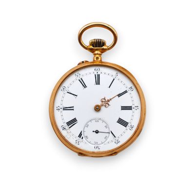 Montre de gousset en or jaune 18K (750/1000) Double cuvette or. - Photo 1