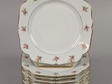 five plates stacked on top of each other on a table