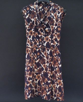 TARA JARMON, Robe en soie (100%), à imprimé dans les tons br…