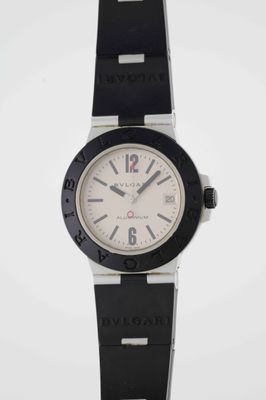an image of a black and white watch on a white background