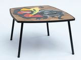 a small table with a design on it