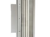 a close up of a wall mounted heater with two tubes