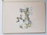 drawing of a woman playing a harp on a white background