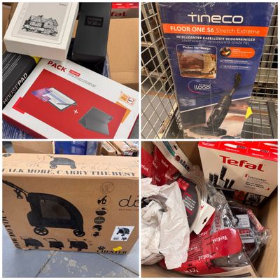 de nombreux cartons contenant des appareils électroniques dans un magasin