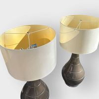 Importante paire de lampes balustre à trois lumières en céra… (photo 2)