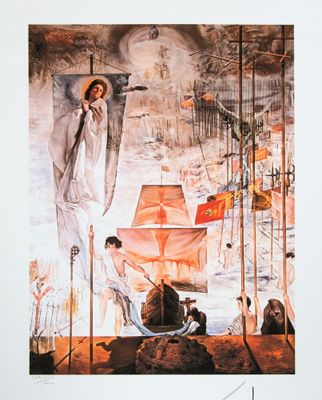 a picture of a painting of jesus on the cross