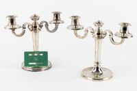 Christofle, Perles, paire de candélabres, métal argenté. (photo 2)
