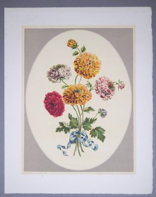 une image représentant un bouquet de fleurs posé sur une assiette